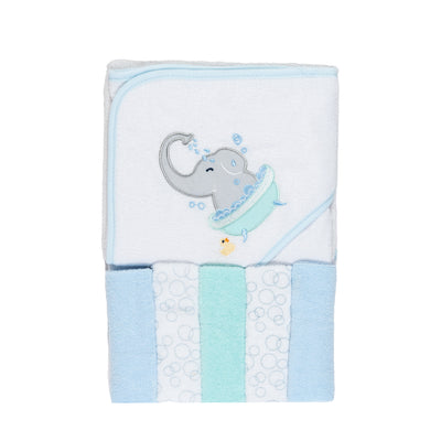 Tidy Trunks Hooded towel and wash cloth (Set of 6)