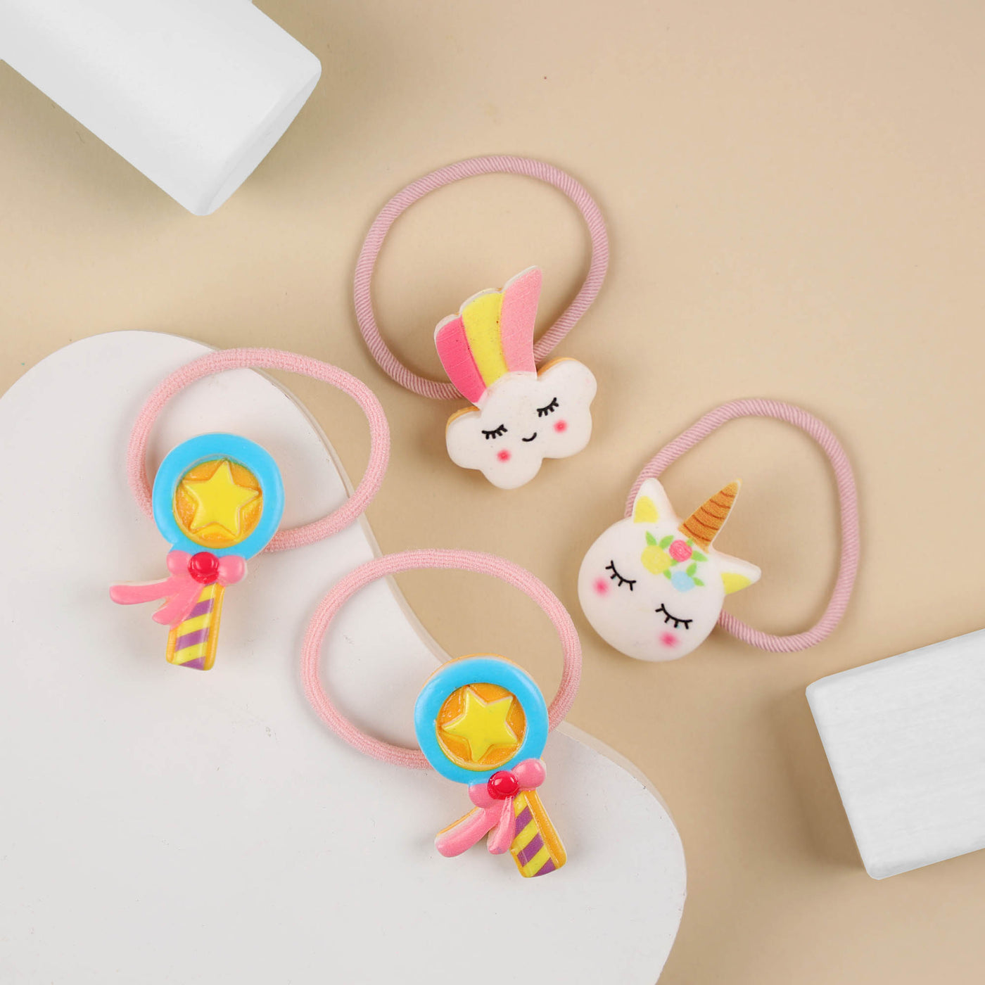 Unicorn and Candy Rubberbands - Pack of 4