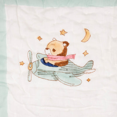 Bears And Stars Quilted Thick Blanket