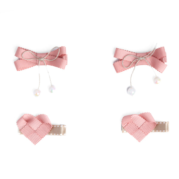 Love and Ribbon Clips (Set of 4)