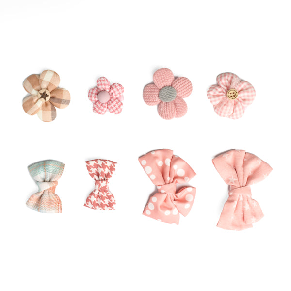 Bloom and Bow Clips - Set of 8