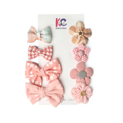 Bloom and Bow Clips - Set of 8