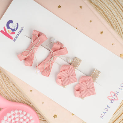 Love and Ribbon Clips (Set of 4)