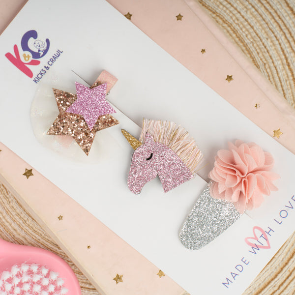 Stardust Unicorn Clips (Set of 3)