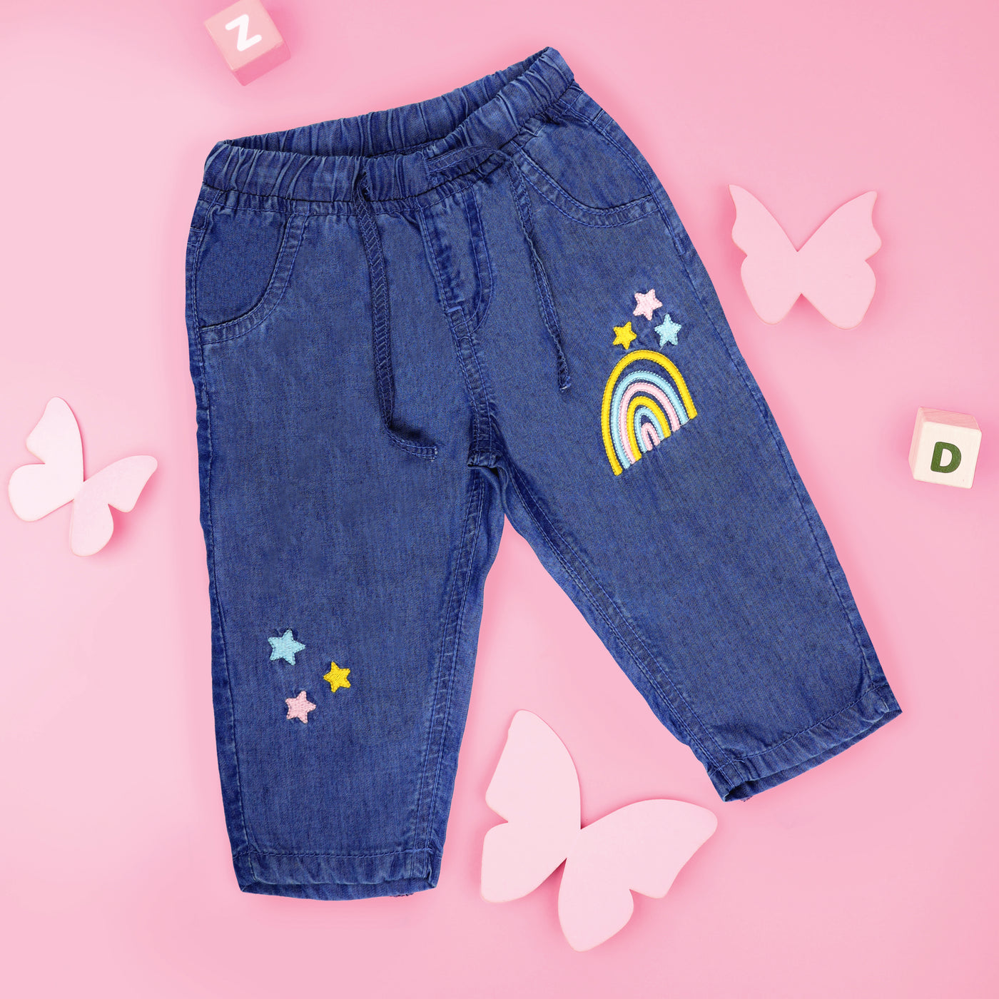 Stars & Rainbow Baby Denim