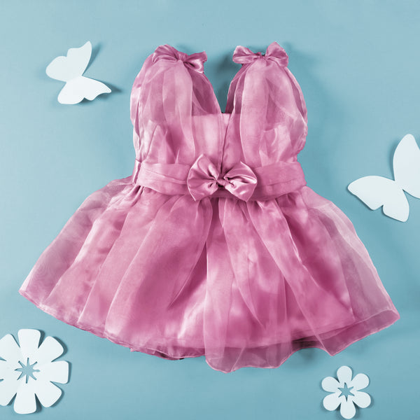 Purple Bows Baby Girl Party Dress