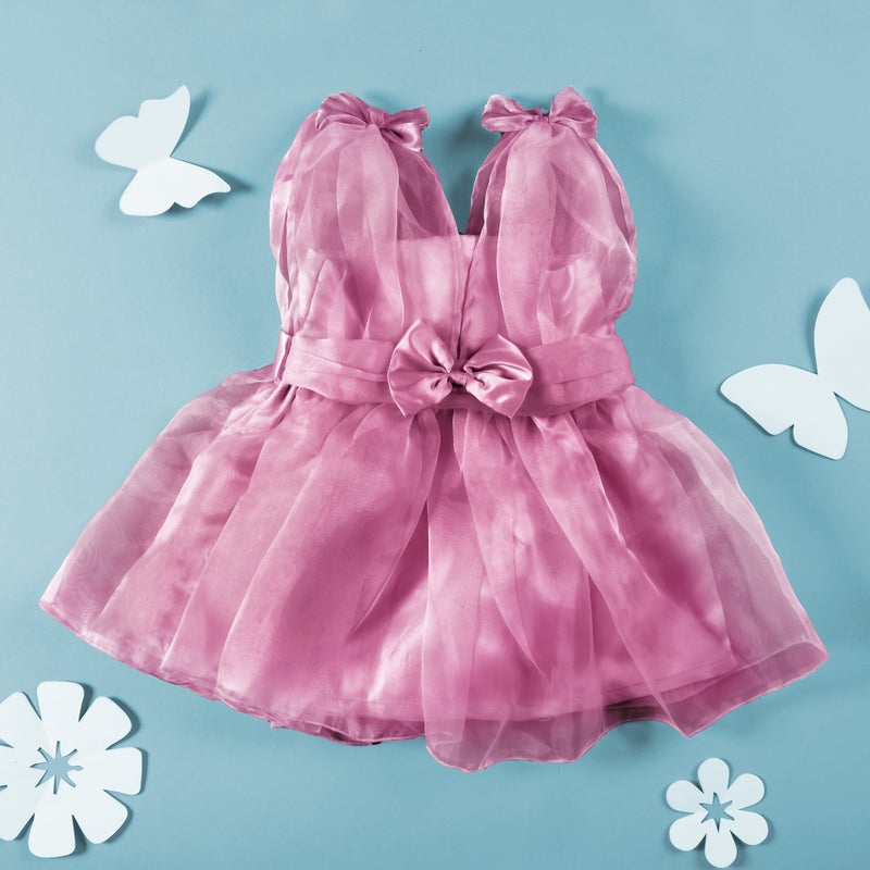 Purple Bows Baby Girl Party Dress