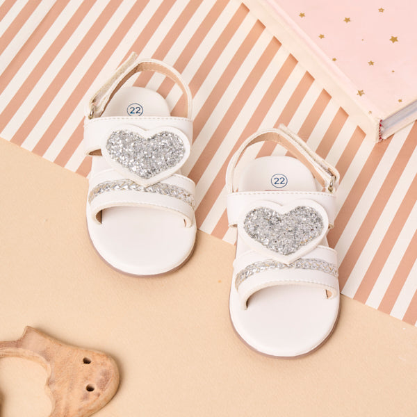 Silver heart Sandals