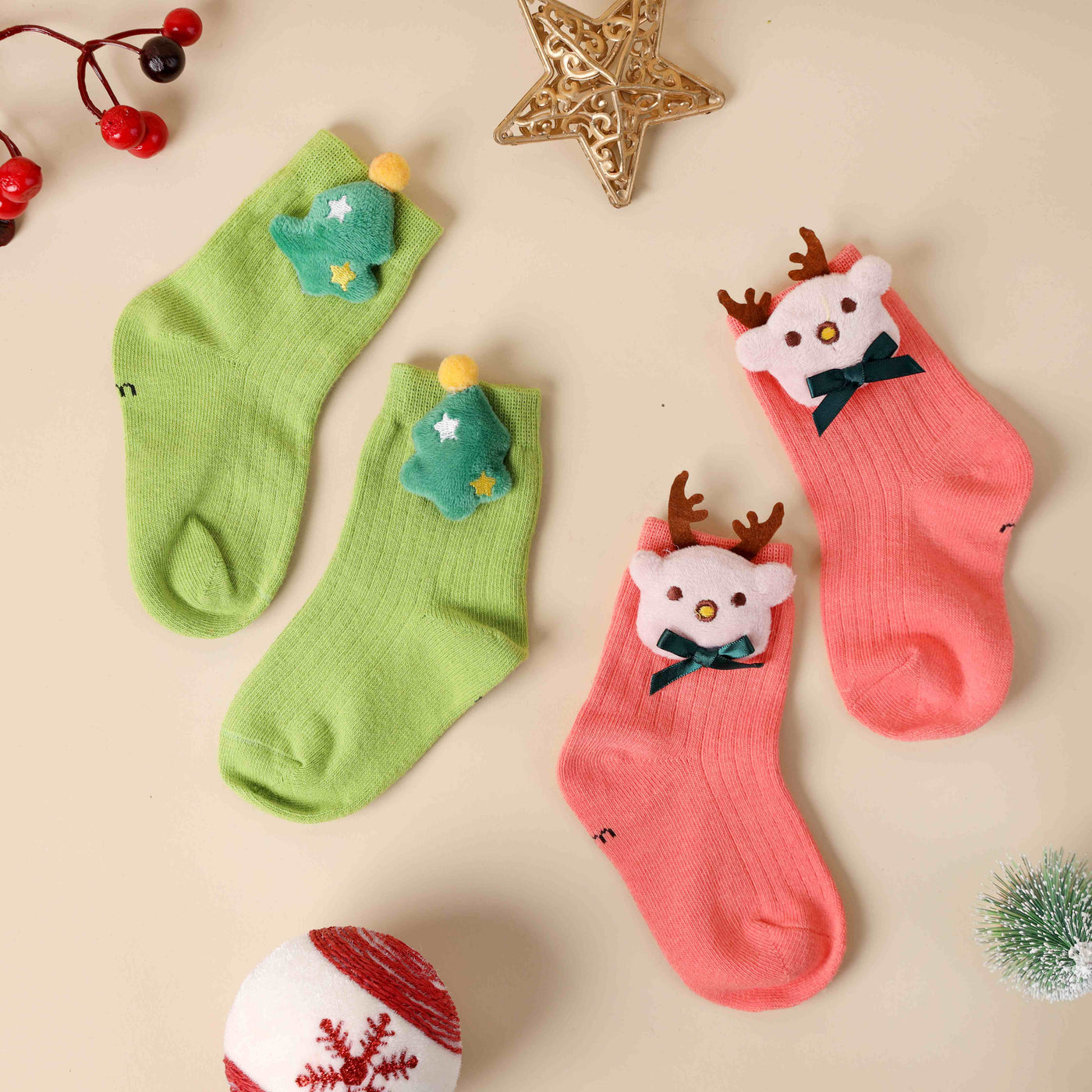 Merry Bright Festive Socks - Pack of 2