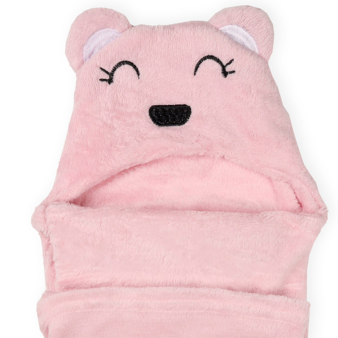 Pink Bear Hooded Fur Blanket