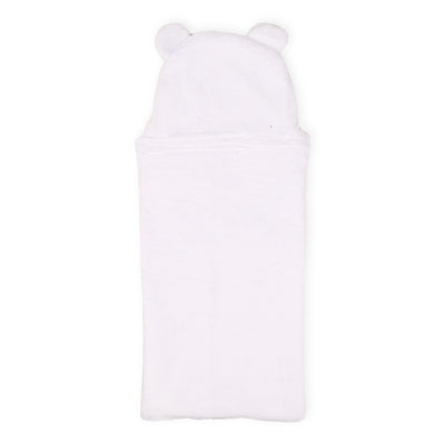 White Bear Hooded Fur Blanket