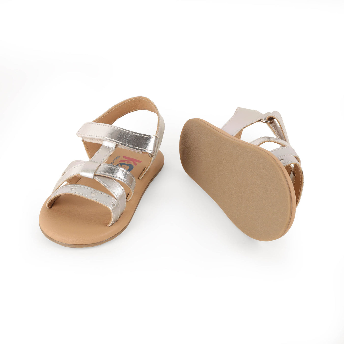 Shinny Hearts Silver Sandals