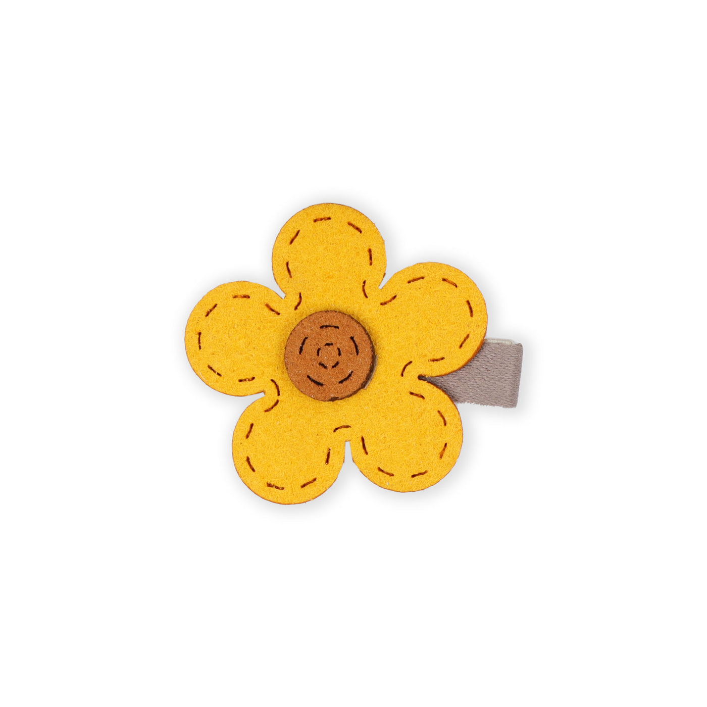 BROWN FLOWER POWER HAIRCLIP- 4 PACK