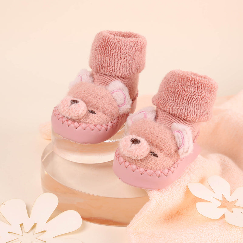 Playful Puppies Baby Booties - Pink