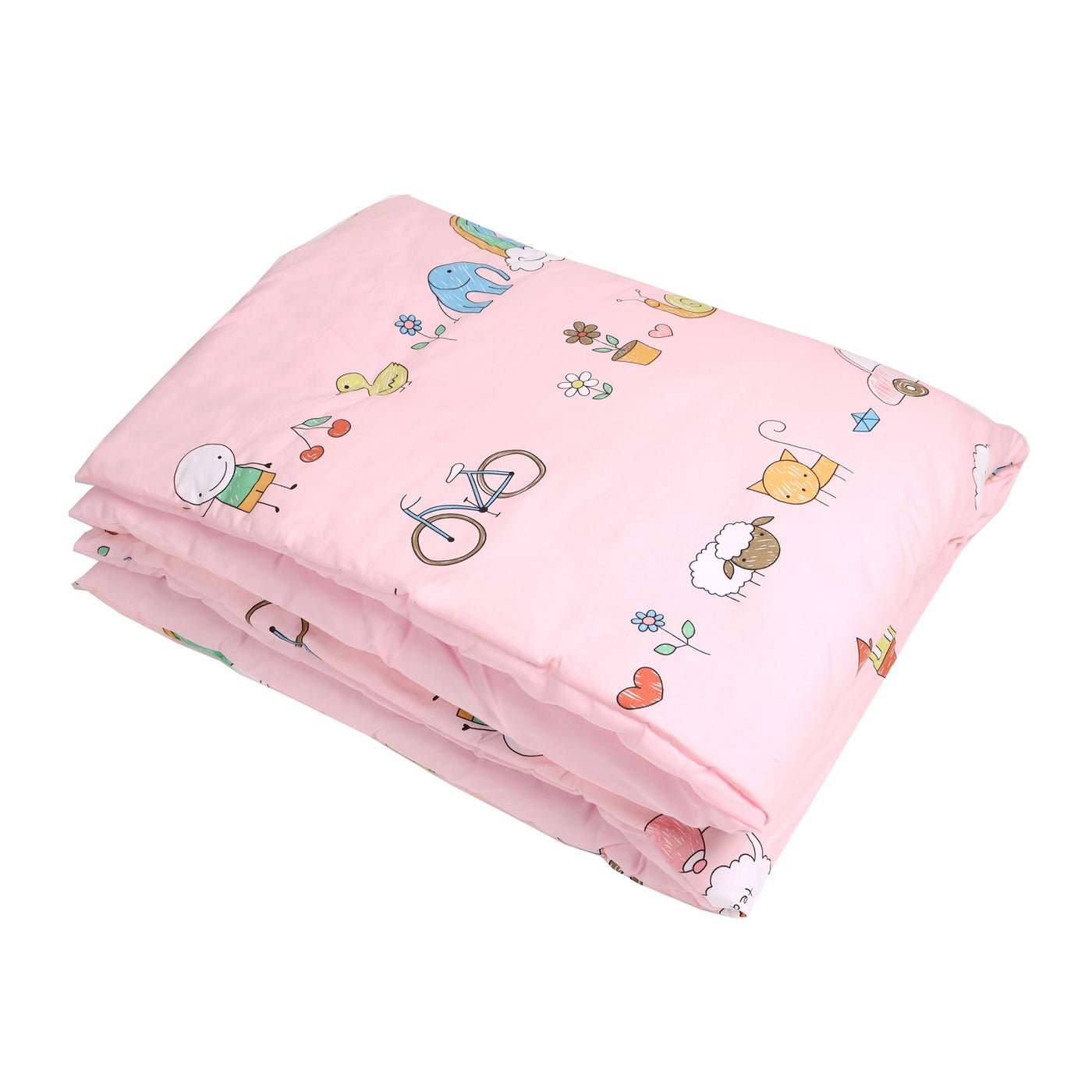 Baby Pink 5pc Quilted Bedding Set