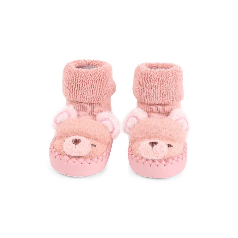Playful Puppies Baby Booties - Pink