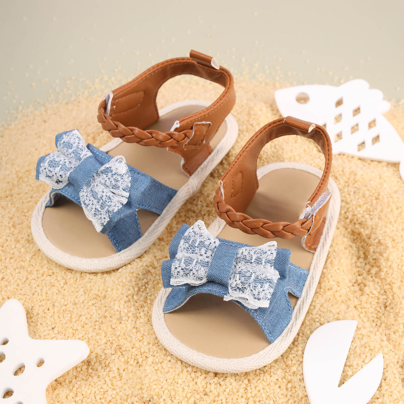 Denim & Lace Baby Sandals