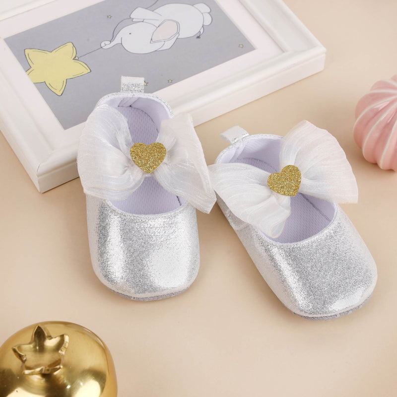 Silver Dazzle Bow Booties