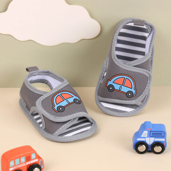 Grey Racing Car Baby Shoes