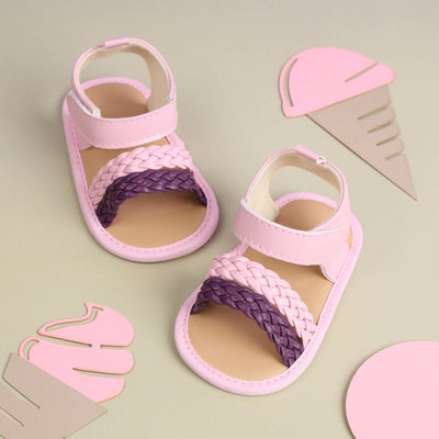 Pink & Purple Braided Sandals