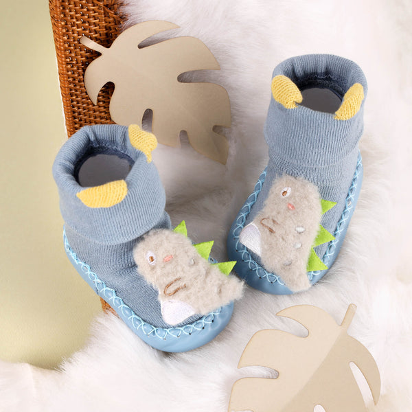 Daddy's Lil Dino Booties - Blue