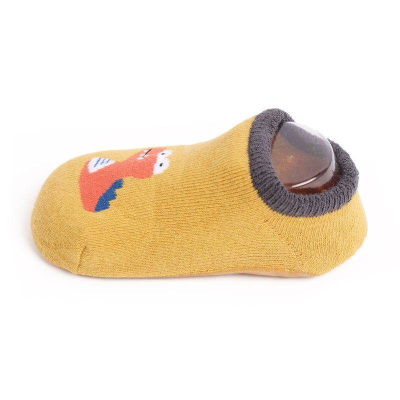 Dino Orange & Yellow Socks - 2 Pack