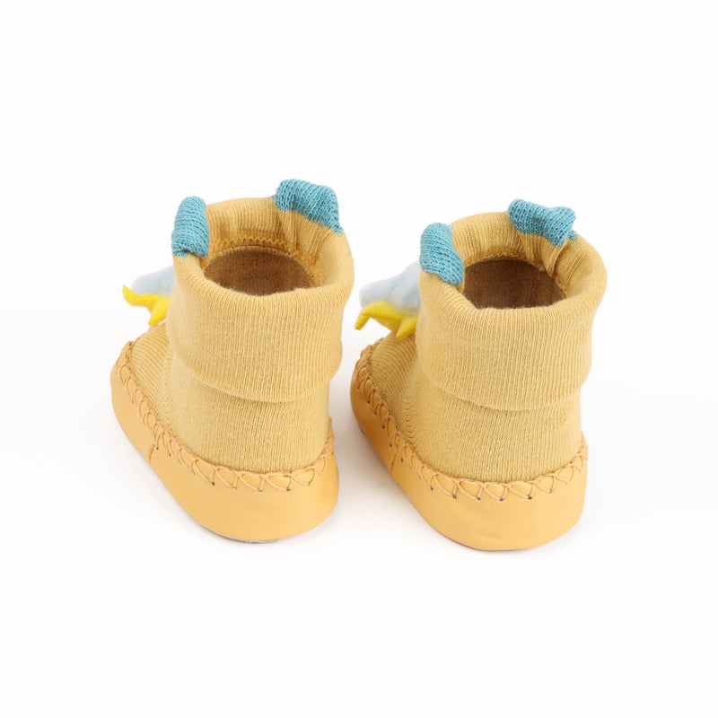 Daddy's Lil Dino Booties - Yellow
