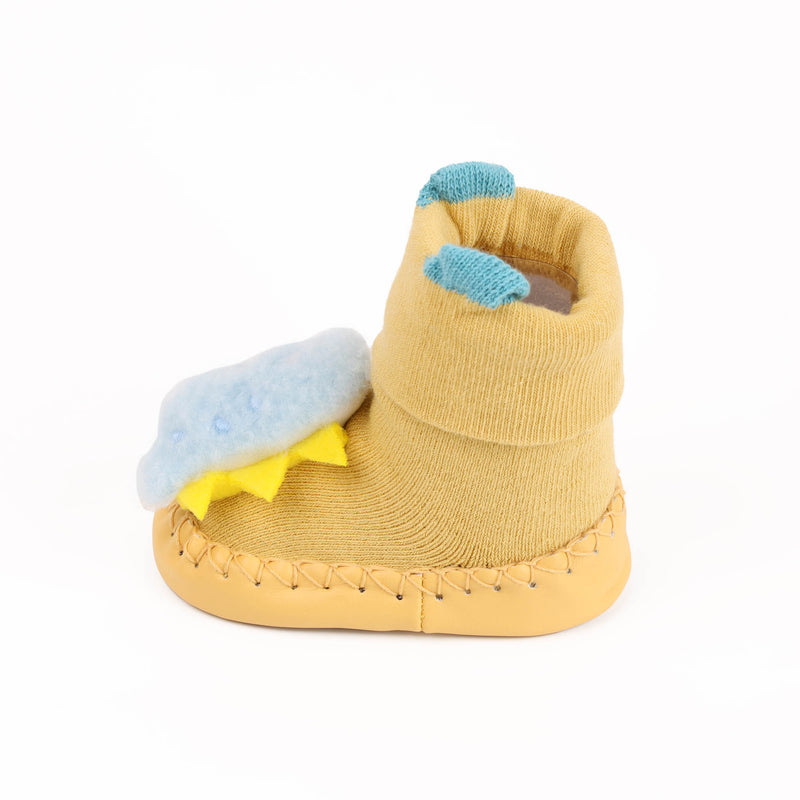 Daddy's Lil Dino Booties - Yellow