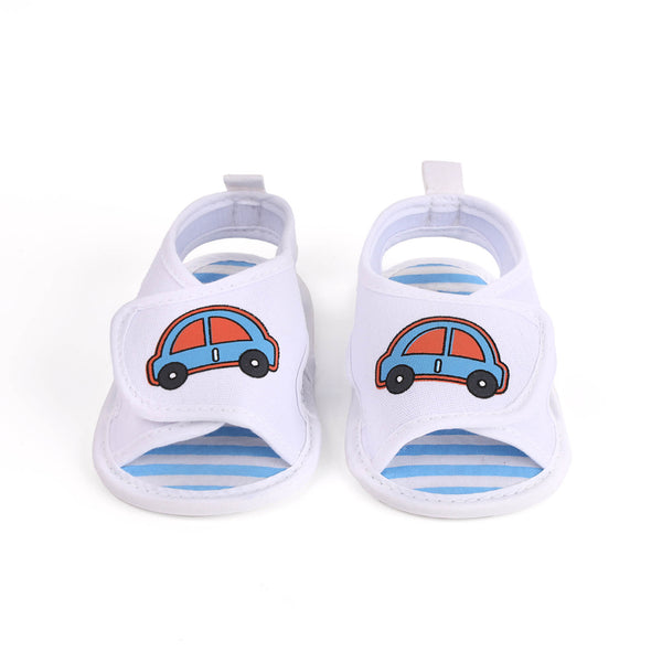 Racing Car Baby Shoes - White