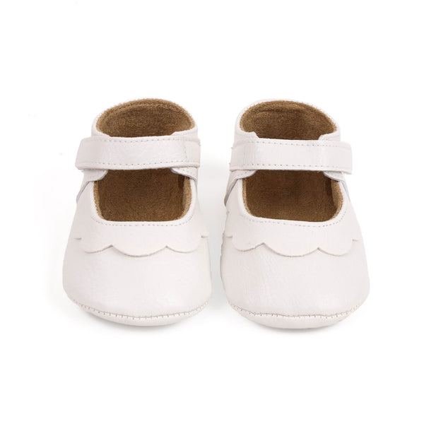 White Ruffle Baby Shoes