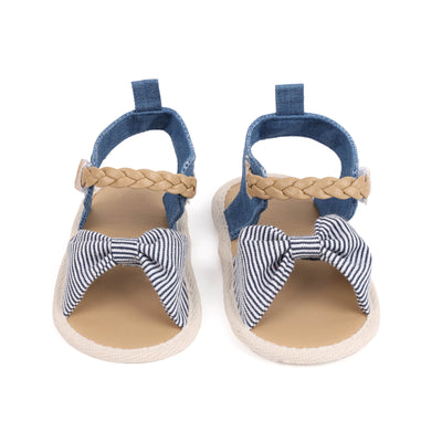 Knotted Stripes Denim Sandals