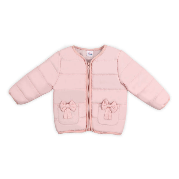 Baby Bow Light Pink Puffer Jacket - Kicksandcrawl