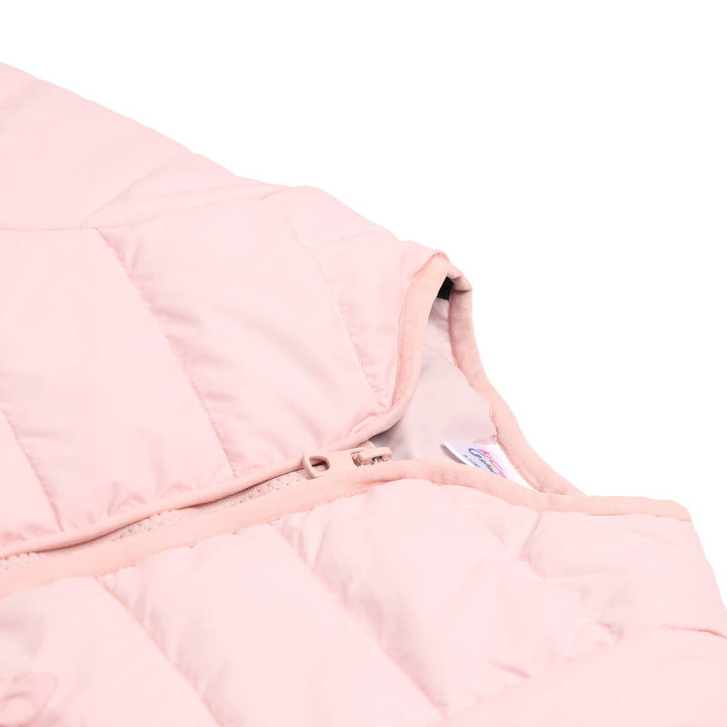 Bow Light Pink Puffer Jacket