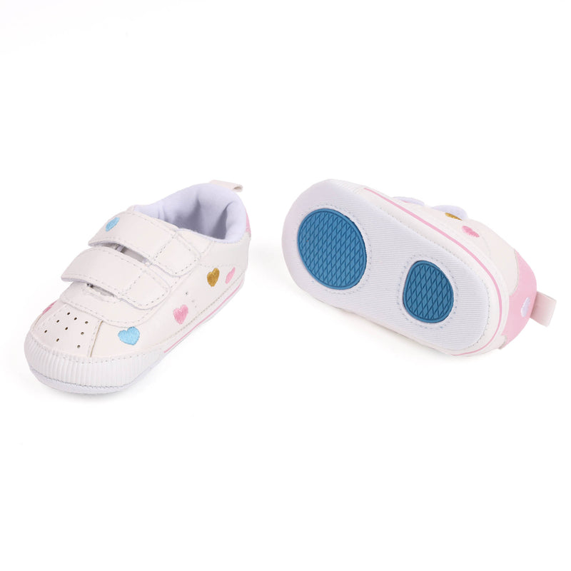 Lovely Hearts Baby Shoes - White
