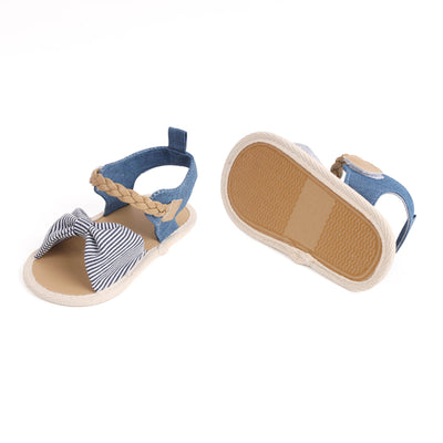 Knotted Stripes Denim Sandals