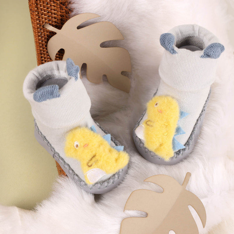 Daddy's Lil Dino Booties - Grey