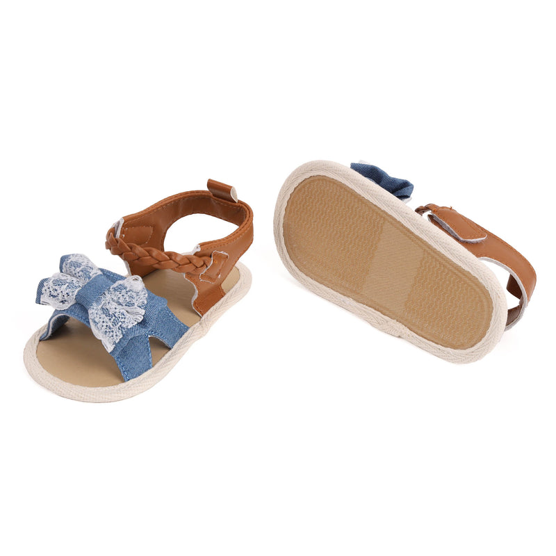 Denim & Lace Baby Sandals