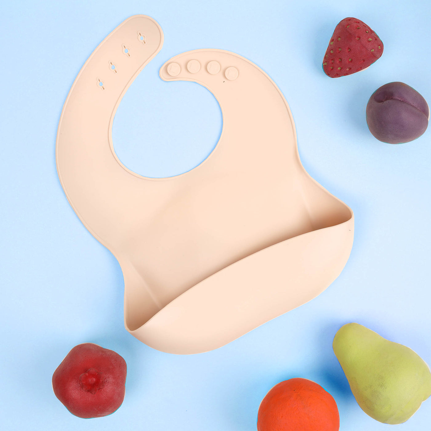 Cream Silicone Bibs