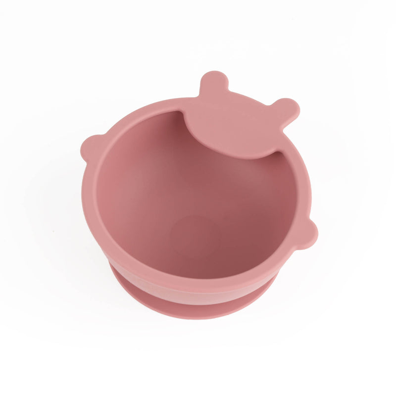 Bear Silicone Bowl & Spoon Set - Pink