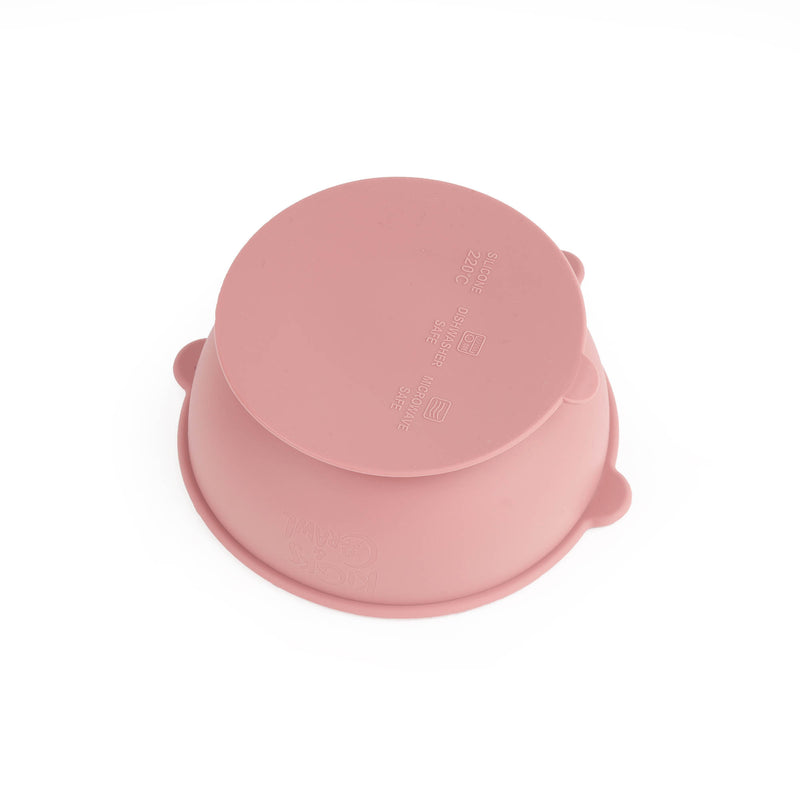 Bear Silicone Bowl & Spoon Set - Pink