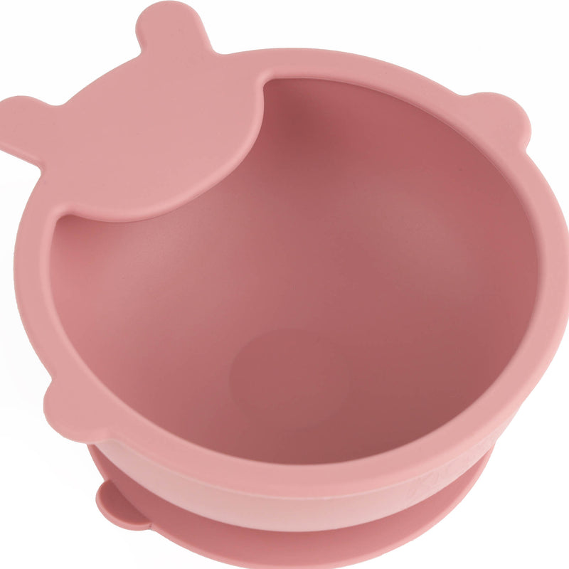 Bear Silicone Bowl & Spoon Set - Pink