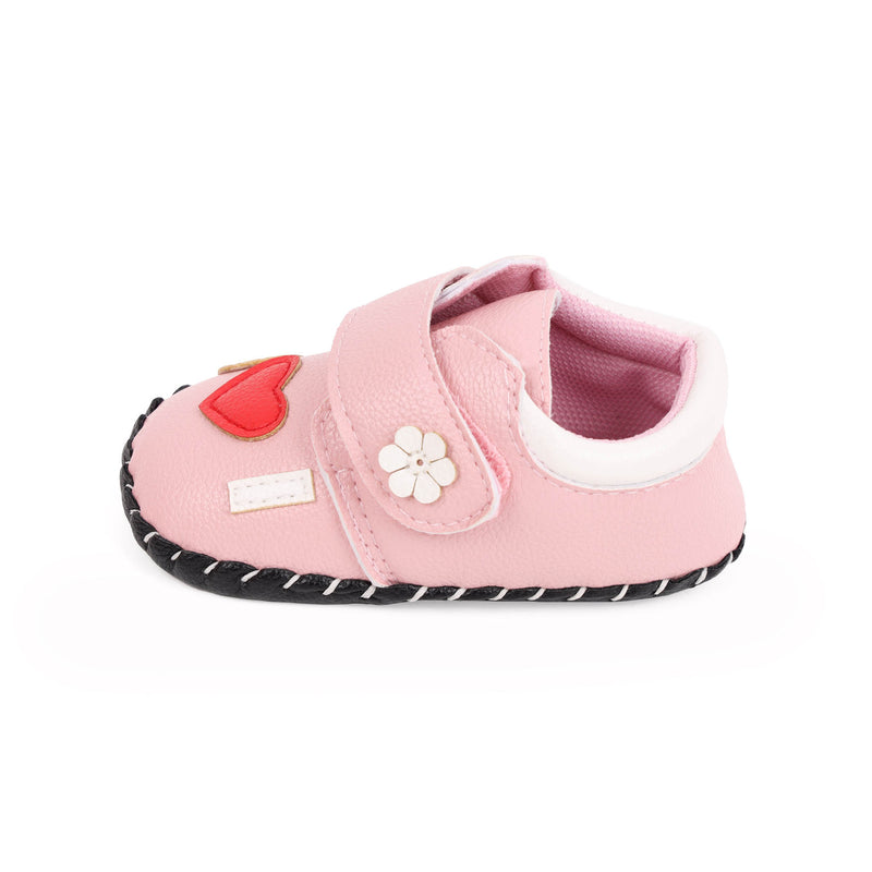 Pink Hearts Baby Shoes