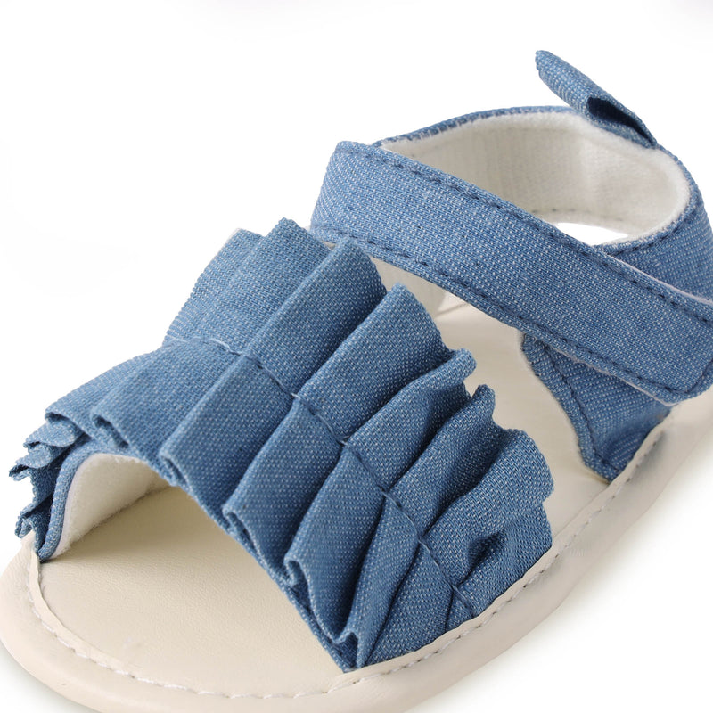 Trendy Pleated Denim Sandals