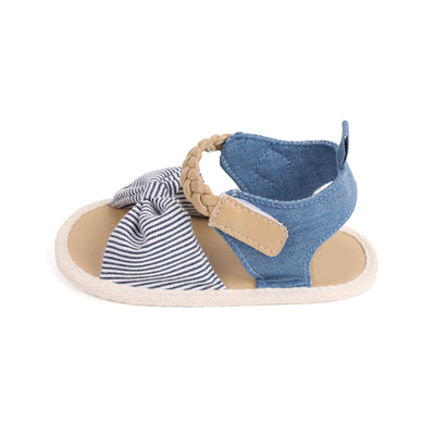 Knotted Stripes Denim Sandals