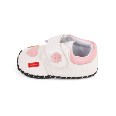 White Hearts Baby Shoes 