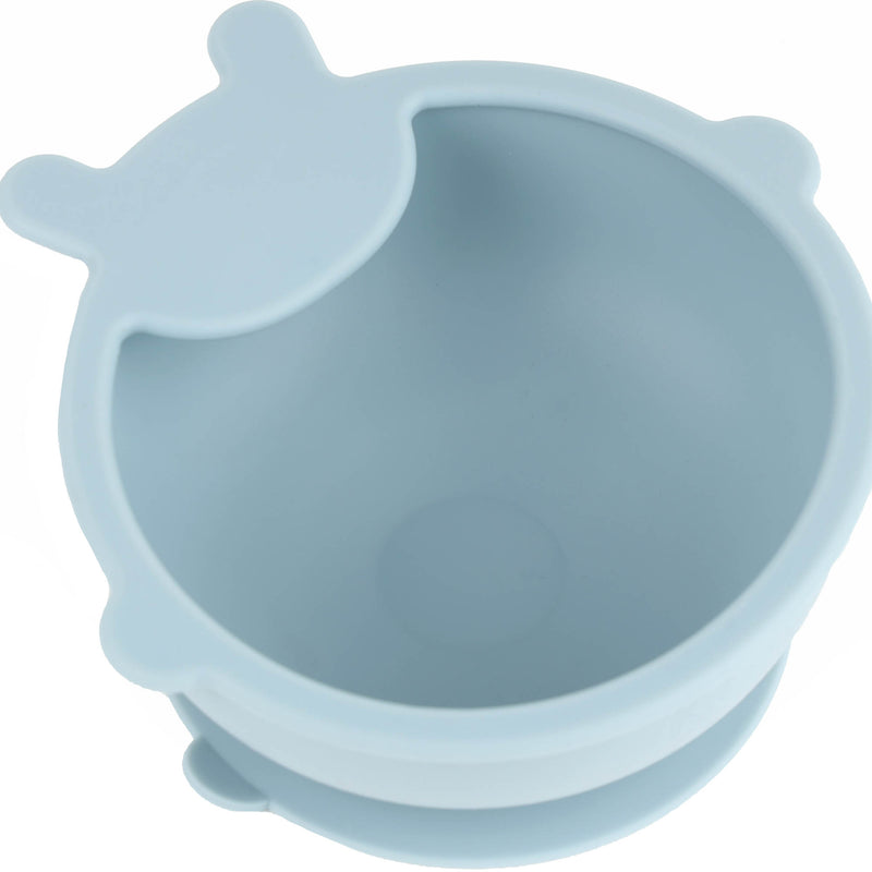 Bear Silicone Bowl & Spoon Set - Sky Blue