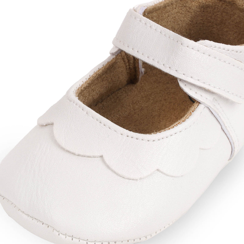 White Ruffle Baby Shoes