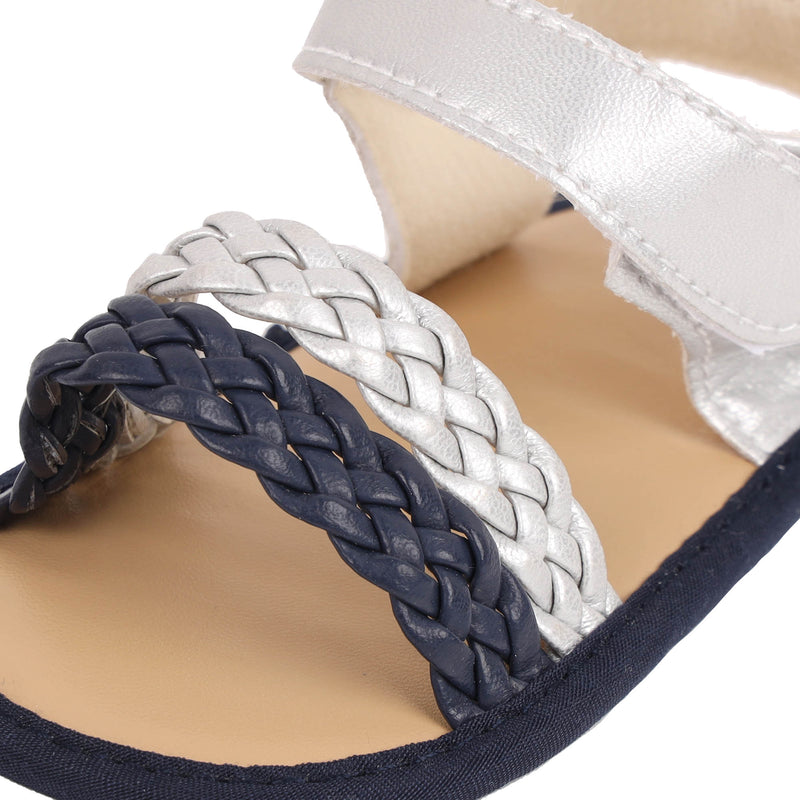 Blue & Silver Braided Sandals