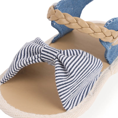 Knotted Stripes Denim Sandals