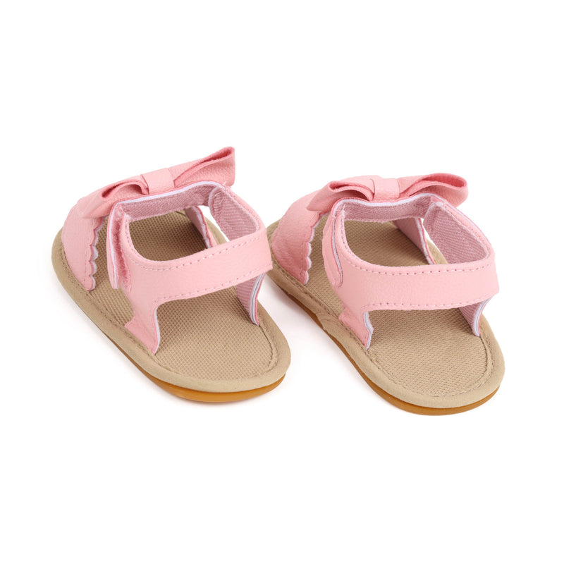 Twisted Bow Pink Sandals